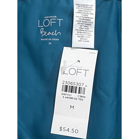 Ann Taylor Loft Beach Women Swimsuit 2-Piece Green Floral Tankini Bikini Medium - Picture 12 of 14